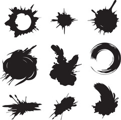 Black brush strock set 