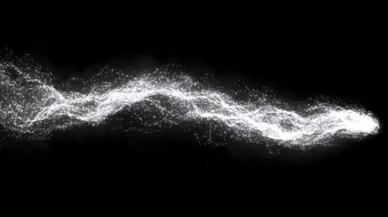 A glowing trail of sparkling particles across a dark background