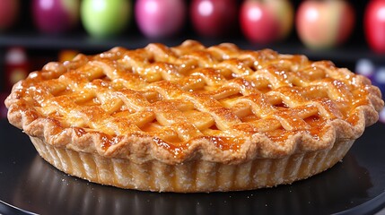 Delicious apple pie with lattice crust.