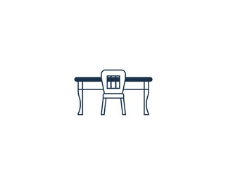Vector illustration of table and chairs in minimalist style