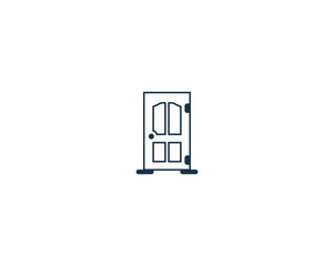 Vector illustration of a room door in a minimalist style	