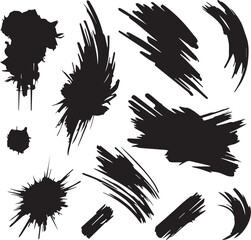 Black brush strock set 