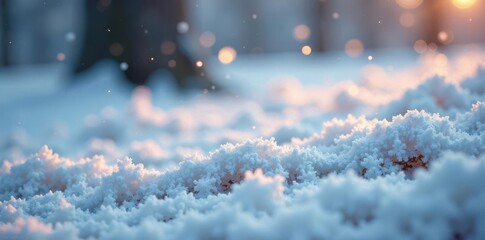 Obraz premium A sprinkle of glittering snow on a white lace sheet, winter wonderland, enchanting