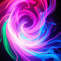 Obraz premium A breathtakingly vivid and cinematic photograph of a mesmerizing abstract swirl of neon colors