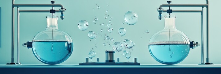 Chemical Reaction Experiment with Floating Bubbles in Laboratory Setting