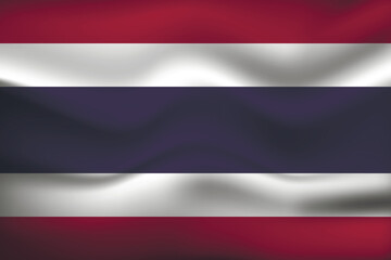 Flag of Thailand. Thai national symbol in official colors. Template icon. Abstract vector background.