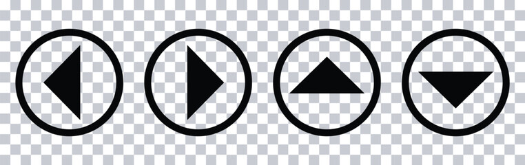 Directional Square Icons. Four Way Arrow icon. Right, left, up, down icons.