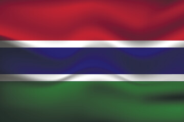 Flag of Gambia. Gambian national symbol in official colors. Template icon. Abstract vector background.