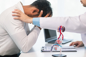 A young man suffering from erectile dysfunction seeks consultation with a specialist to identify...
