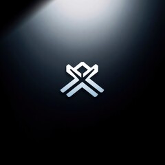 Fototapeta premium Abstract Logo Design on Black Background with Spotlight and Minimalist Style