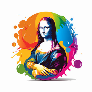 monalisa colourful paint