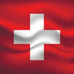 Obraz premium Flag of Switzerland. Swiss national symbol in official colors. Template icon. Abstract vector background.