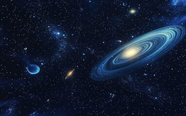 Obraz premium Of an intergalactic view of nebulae and stars stretching across the cosmos