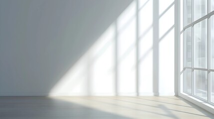 Obraz premium Minimalist Office with Skyline View and Natural Light