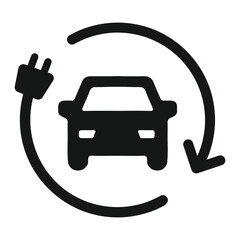 Electric Vehicle Icon - Charging Vector Symbol
