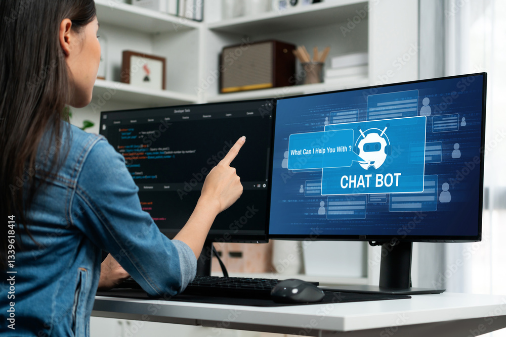 Poster chatbot software application for brisk online business that automatically reply to customer question