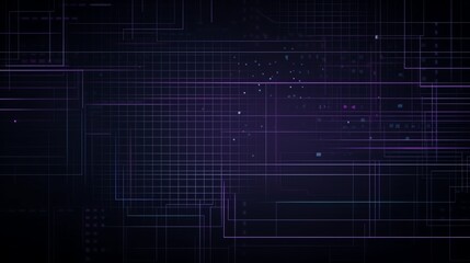 Obraz premium Abstract Technology Background with Glowing Purple Lines and Dark Gradient