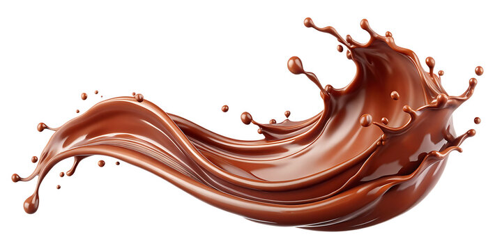  liquid chocolate splash isolated on white background.PNG