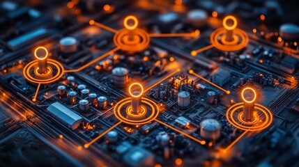 Industrial interconnectedness visualized on a circuit board