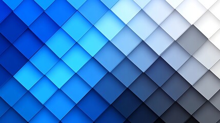 A seamless pattern featuring overlapping translucent squares in shades of blue, grey, and white.