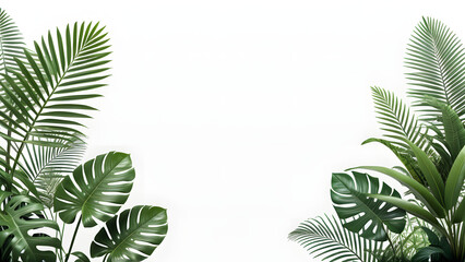 Tropical Leaf Border – Lush Greenery Floral Background Bundle