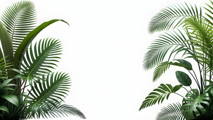 Tropical Leaf Border – Lush Greenery Floral Background Bundle