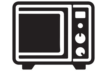 Microwave Oven Black Silhouette Vector Appliance Illustration Kitchen Device