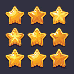 set of golden stars