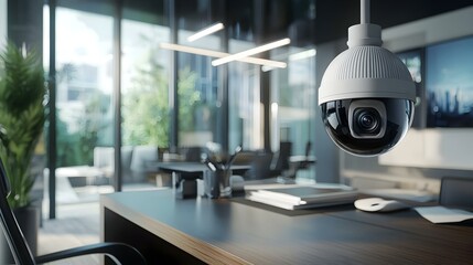 Security camera monitoring system on office