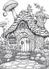 Fantasy Fairy Homes Coloring Pages