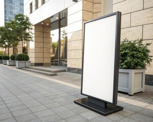 Blank outdoor sidewalk board poster mockup for your design