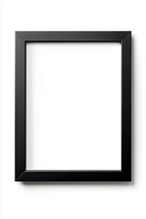 Modern black-bordered rectangle frame isolated on a white background