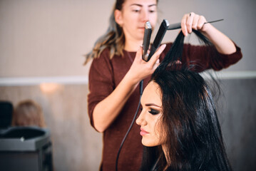 Hair Styling in Progress - A Glamorous Transformation