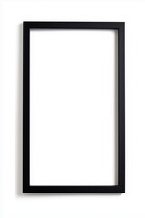 Modern black-bordered rectangle frame isolated on a white background