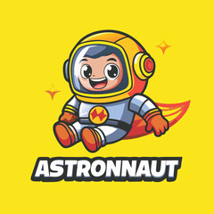 Astronaut Soaring in Space: Vector Illustration with Realistic Details
