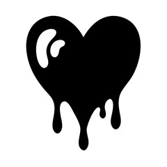  black illustration of a heart