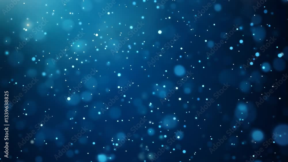 Poster vibrant blue background with numerous small dots scattered randomly across the surface, creating a d