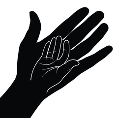 hand in the form of a hand vector