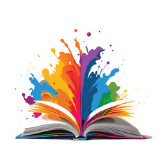 vector open book with rainbow colors