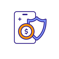 Colored Protection Icon for Data Privacy.