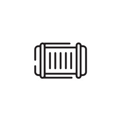 Bike air filter icon line art vector. Biker part. Motorbike safety 