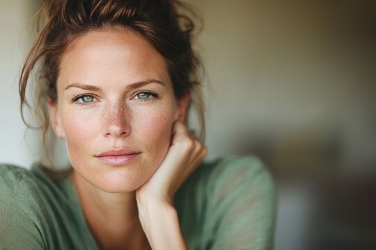 A woman struggling with illness and depression holds a clump of her fallen hair in her hands