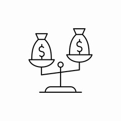 financial scale icon sign vector