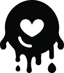 vector illustration of a black and white heart