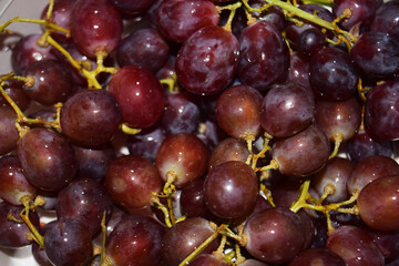 pile of fresh red grapes