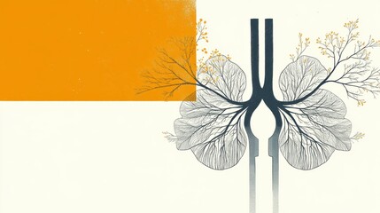 This artistic image captures the essence of lungs interconnected with branches, symbolizing the relationship between nature and human life in a unique visual form.