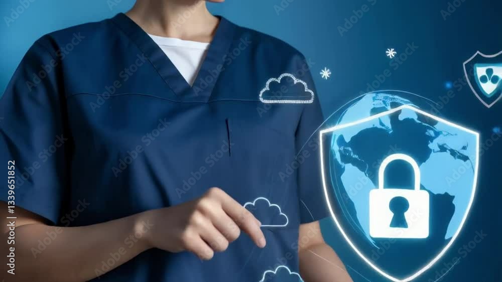 Poster Secure Your Digital Future: Businessman Securing Cyber Data with Innovative Technology. Protecting Network Infrastructure from Cyberattacks. Smart    