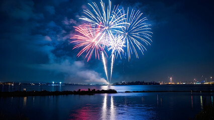 Happy Independence Day text in 4th of July in us flag and united states of American.