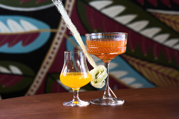Elegant Orange and Yellow Cocktail Pair