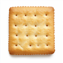 golden cracker biscuit, Isolated on white Background.